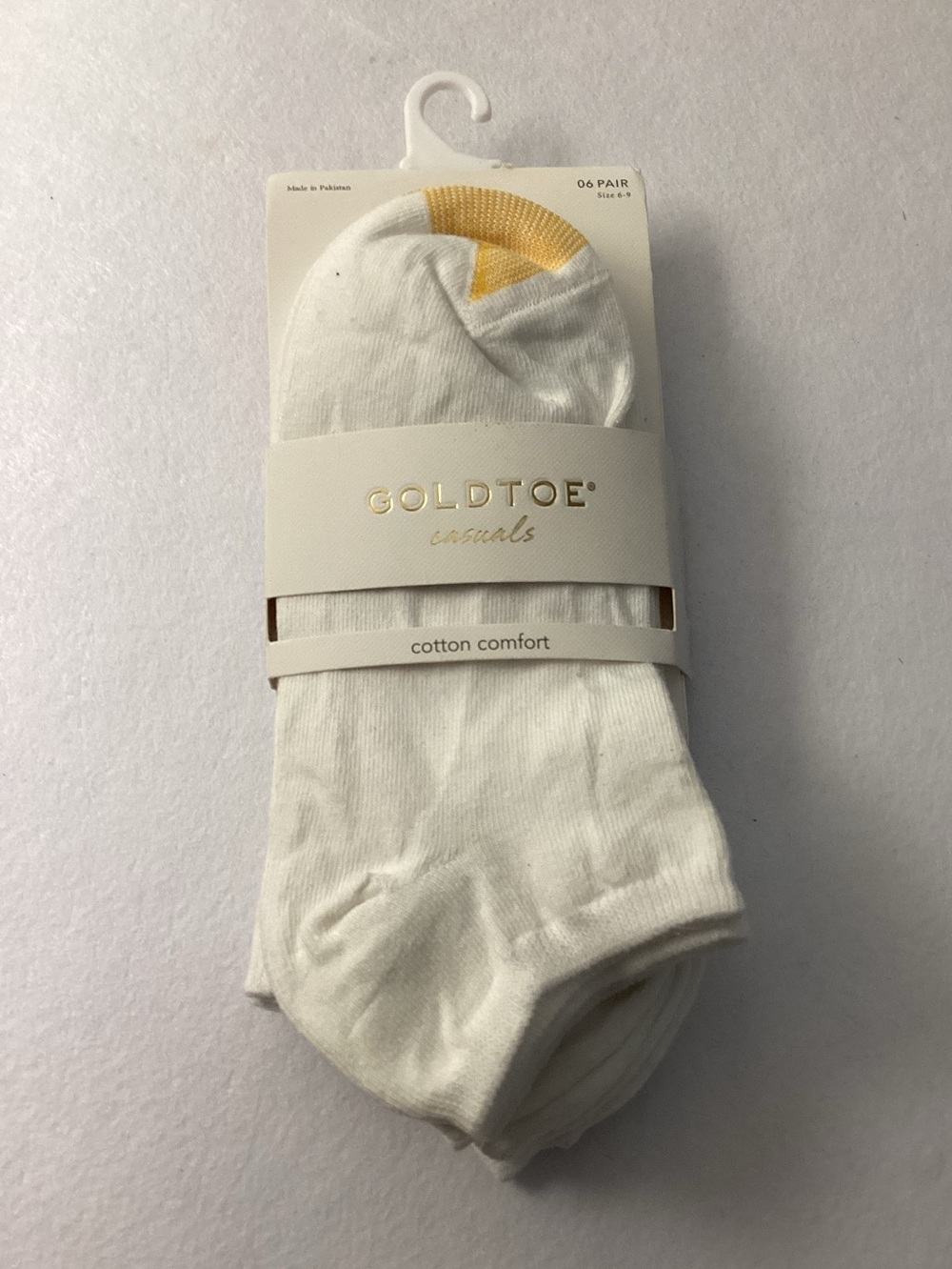 Gold Toe White Low-Cut Socks with Gold Accent - 6 Pairs